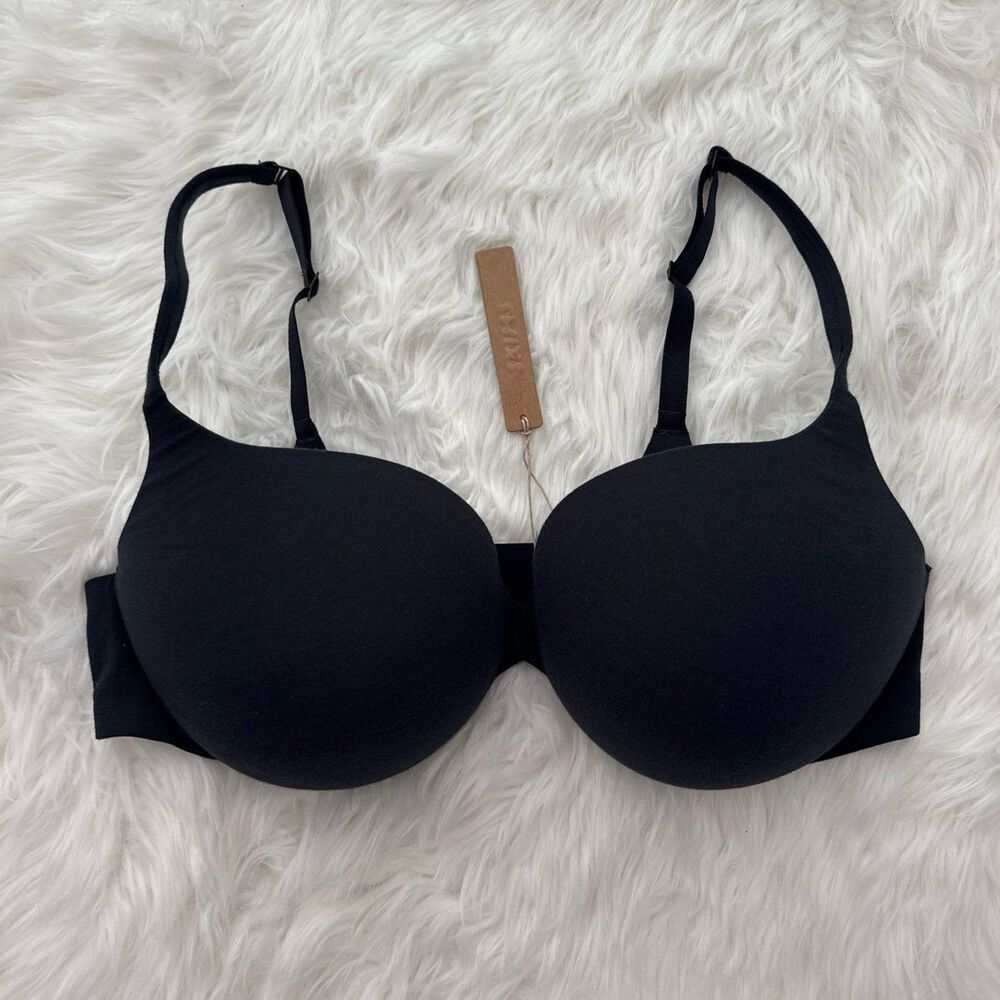 Skims Everyday Cotton Ultimate Teardrop Pushup Bra Onyx Size 38DD